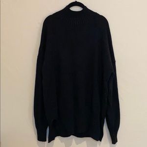 Cozy black oversized turtleneck